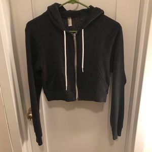 Cropped dark grey hoodie